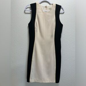 Rag & Bone Dupont Midi Dress Back Zip Gold Trim Sleeveless Lined Ivory Size 6